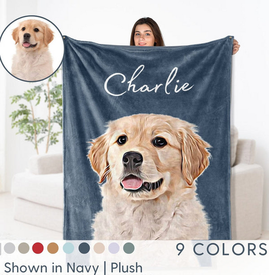 Custom Your Dog Cat Photo Pet Blanket - Personalize Gift For Dog/Cat Lovers