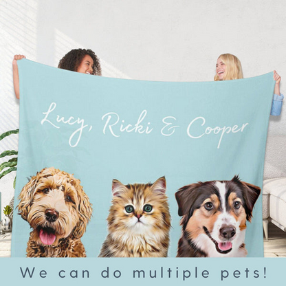Custom Your Dog Cat Photo Pet Blanket - Personalize Gift For Dog/Cat Lovers