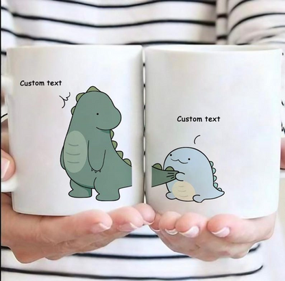 Personalized Dinosaur Couple Mug – Fun and Unique Gift for Boyfriend or Girlfriend