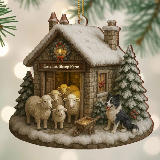 Celebrate The Season With Warmth From The Farm, Custom Wood Ornament, Gift For Family and Animal Lovers