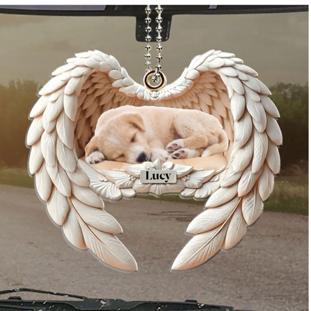 Angel Wings Pet Memorial - Personalized Custom Car Ornament