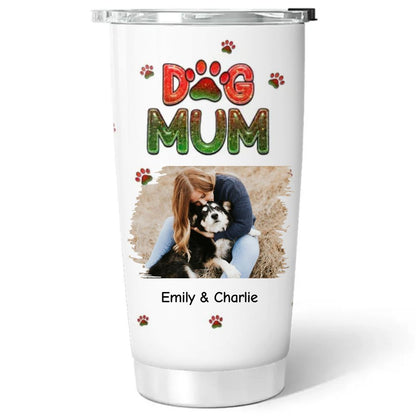 Merry Christmas Dog Mom Photo - Personalized Custom Tumbler