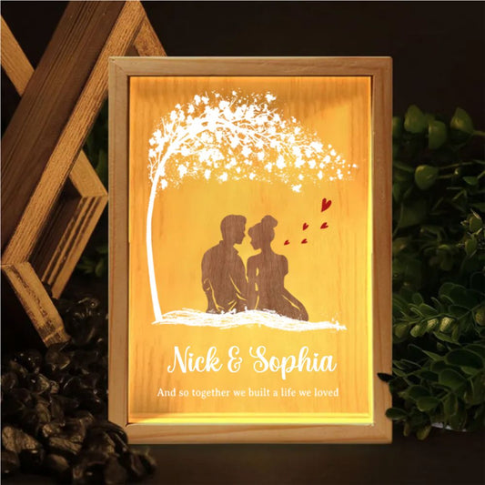 Custom Romantic Couple Light Box – Personalized Anniversary & Valentine Gift