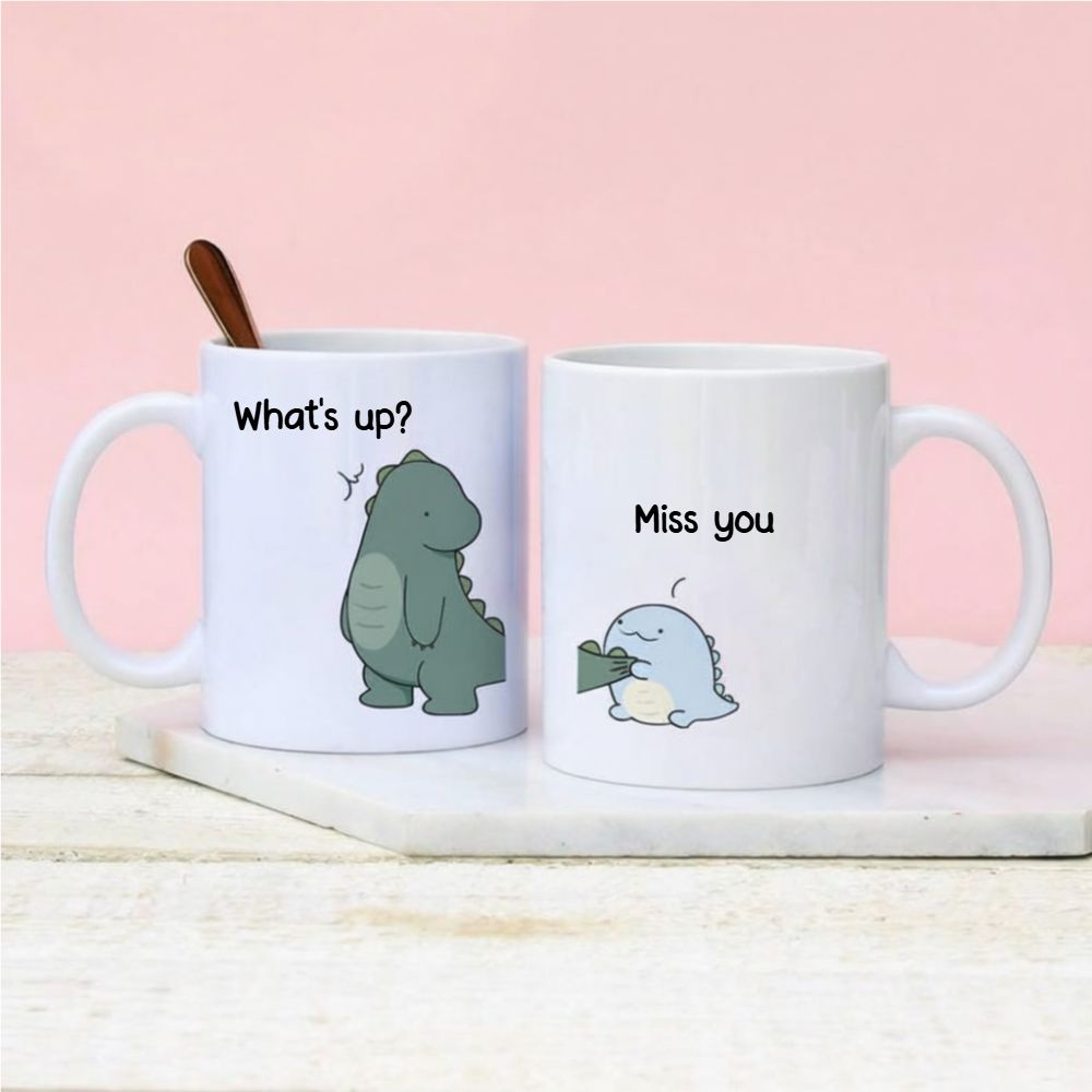 Personalized Dinosaur Couple Mug – Fun and Unique Gift for Boyfriend or Girlfriend