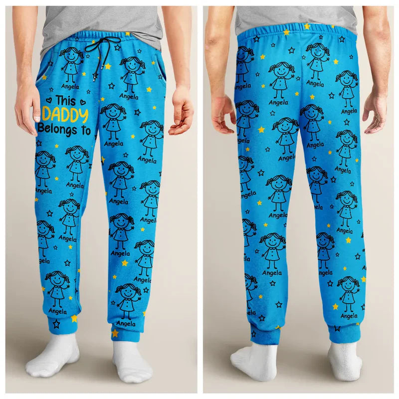This Grandpa Dad Belongs To Kids Pet - Personalized Pajama Pants
