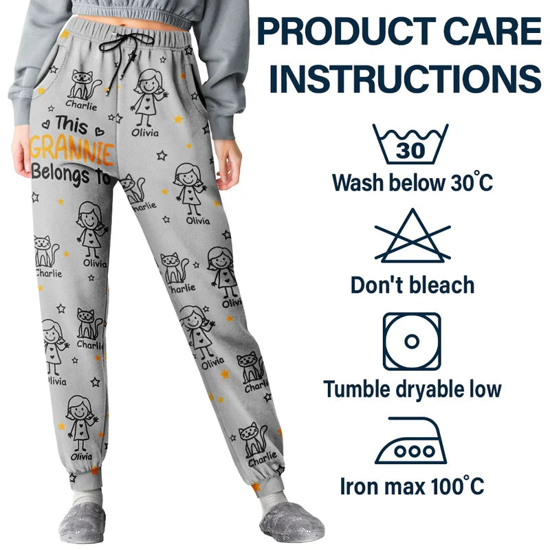 This Grandpa Dad Belongs To Kids Pet - Personalized Pajama Pants