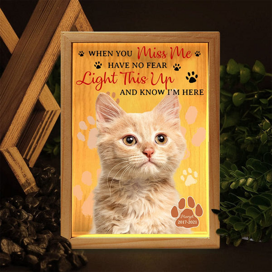 Custom Photo “When You Miss Me” Light Box – Personalized Pet Lovers Gift