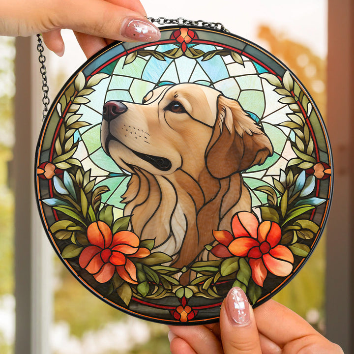 Portrait Lovely Dog - Personalized Custom Window Hanging Suncatcher