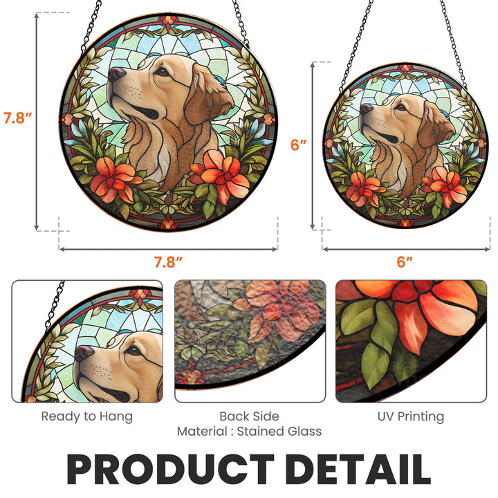 Portrait Lovely Dog - Personalized Custom Window Hanging Suncatcher