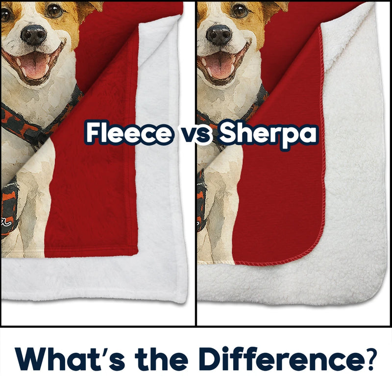 Custom Photo Realistic Watercolor Life Is Better With Dog - Personalized Fleece Blanket, Sherpa Blanket