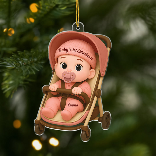 [3D Printing Effect] Personalised Acrylic Baby's 1st Xmas Ornaments for Newborns